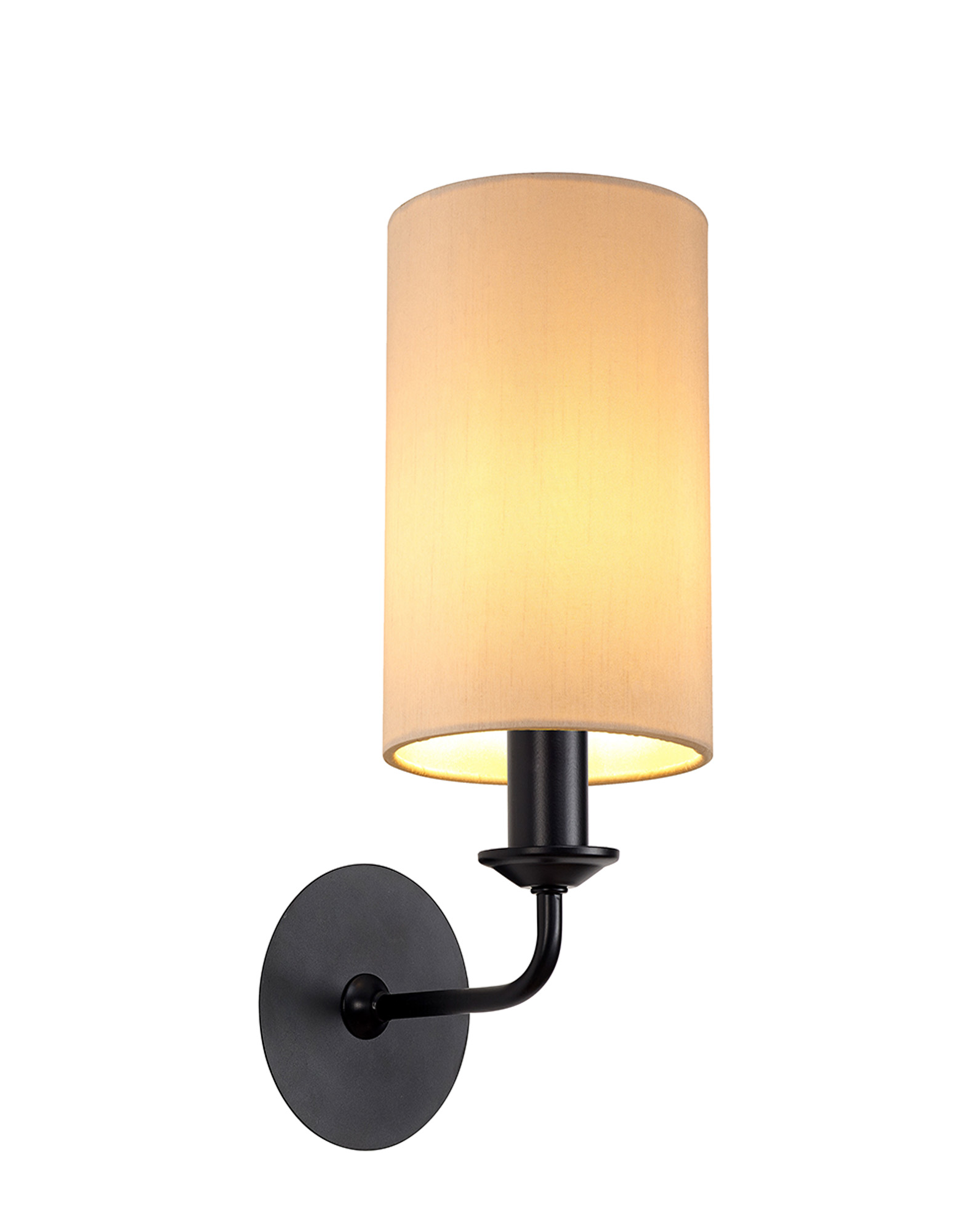 DK1021  Banyan Wall Lamp 1 Light Matt Black, Nude Beige/Moonlight